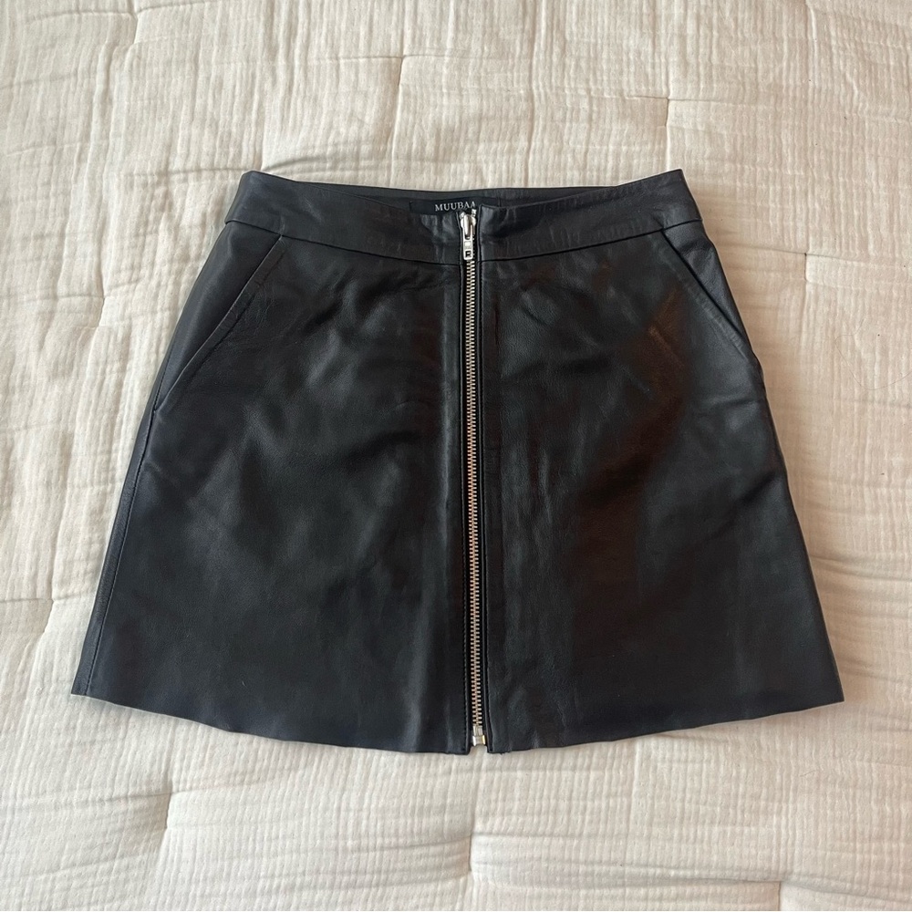 Muubaa Leather mini skirt